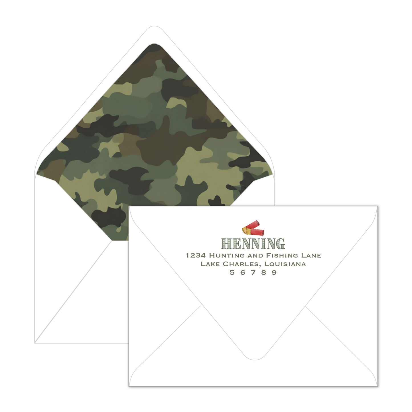 Hunting with Camouflage Back Invitation