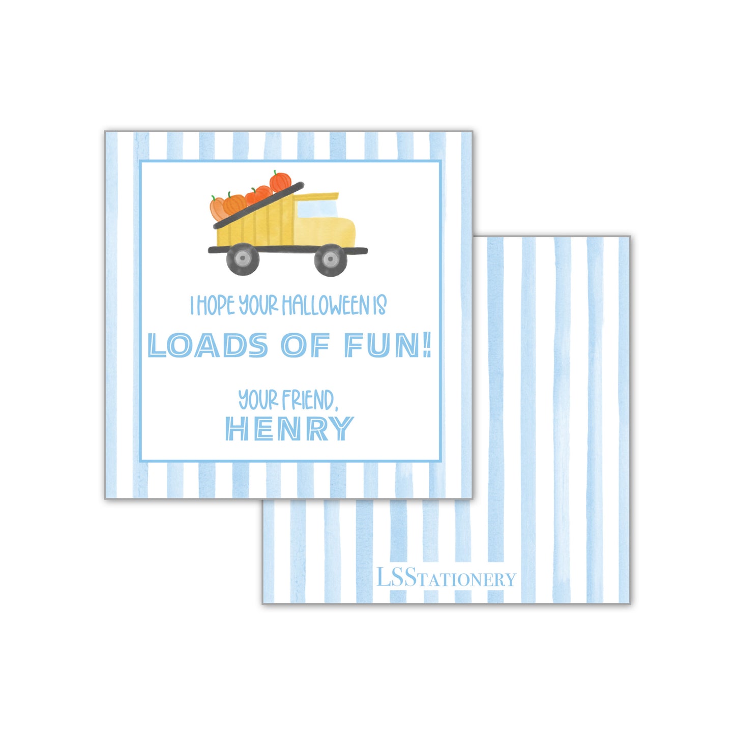 Loads of Fun - blue stripe Gift Tag