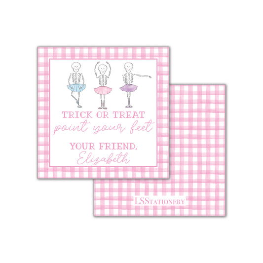 Point Your Feet - pink gingham Gift Tag