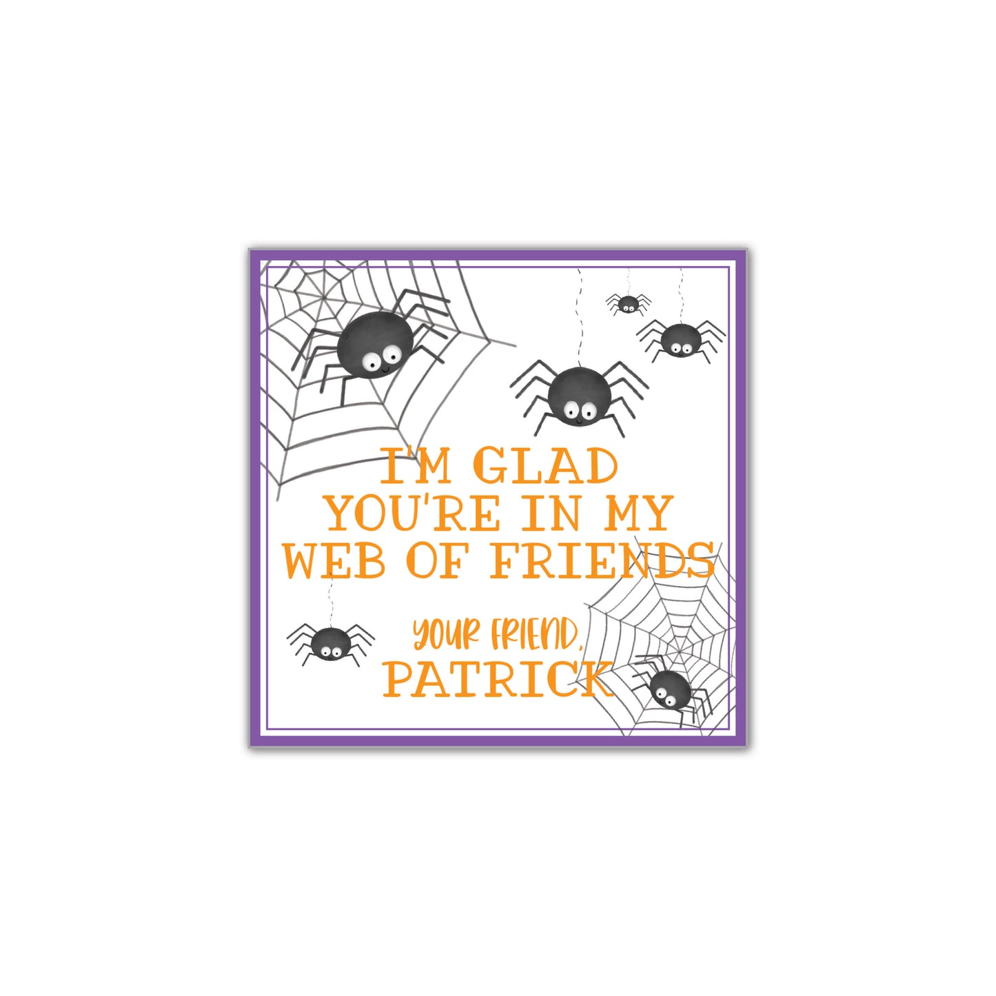Web of Friends - purple Gift Tag
