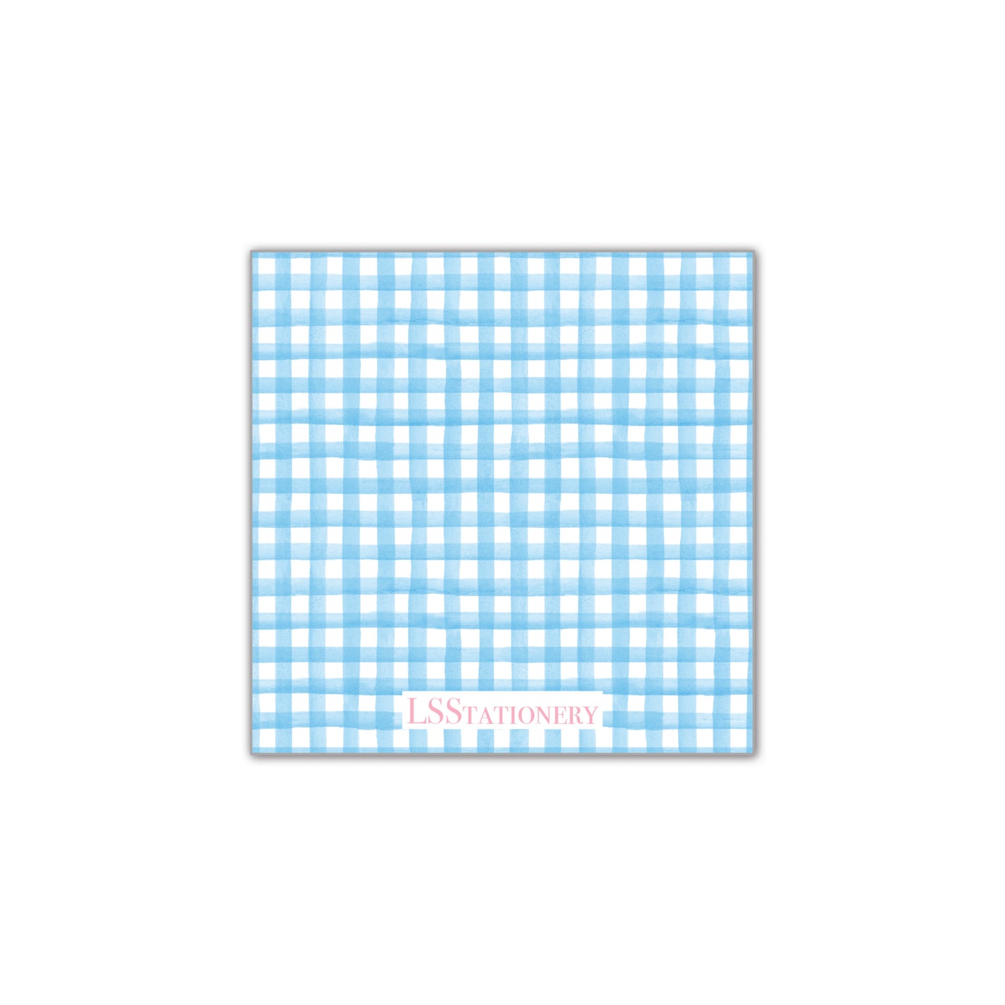 Ex-Straw - pink font gingham Gift Tag