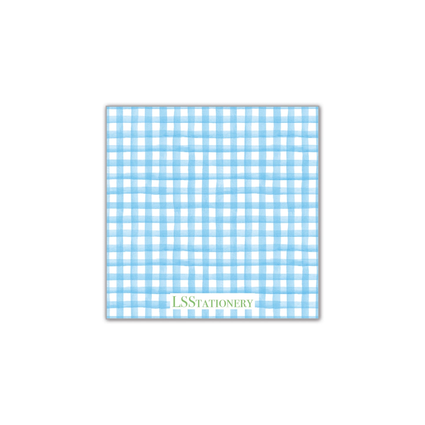 Ex-Straw - green font gingham Gift Tag