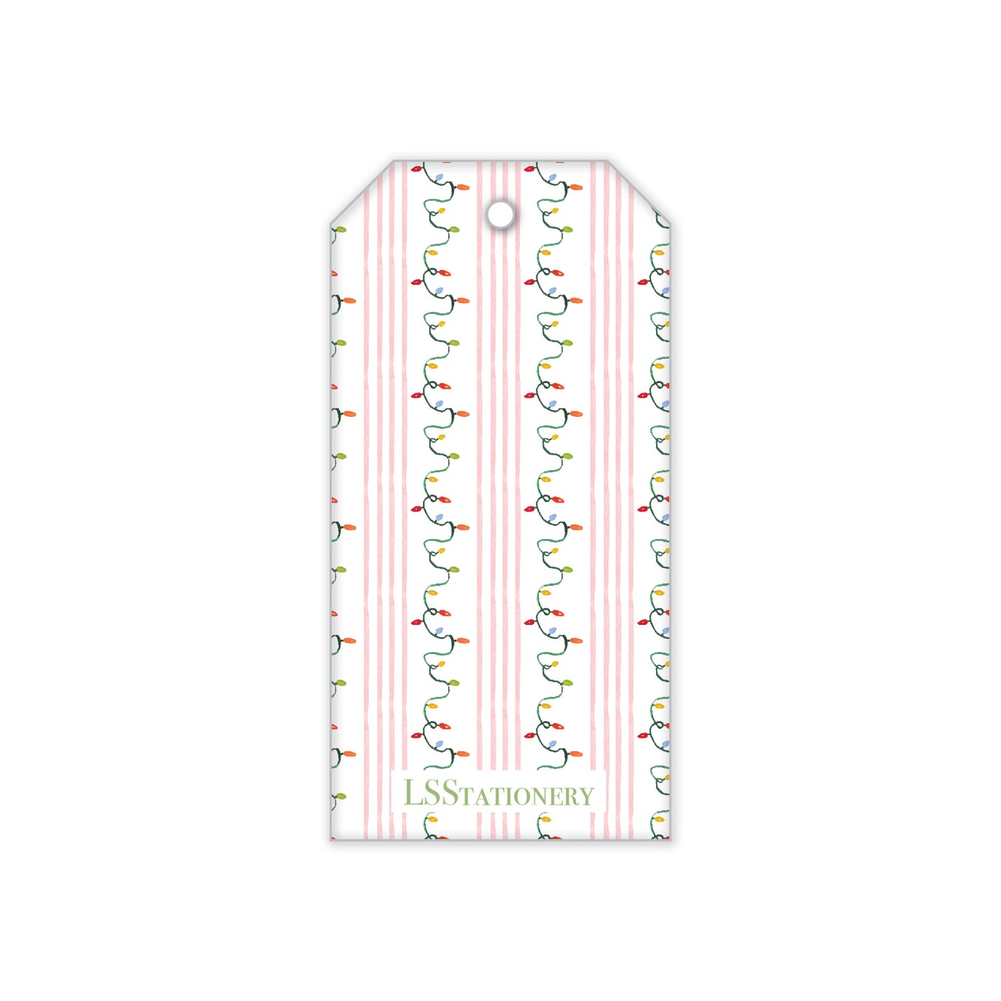 Garland with Lights Pastel Gift Tag