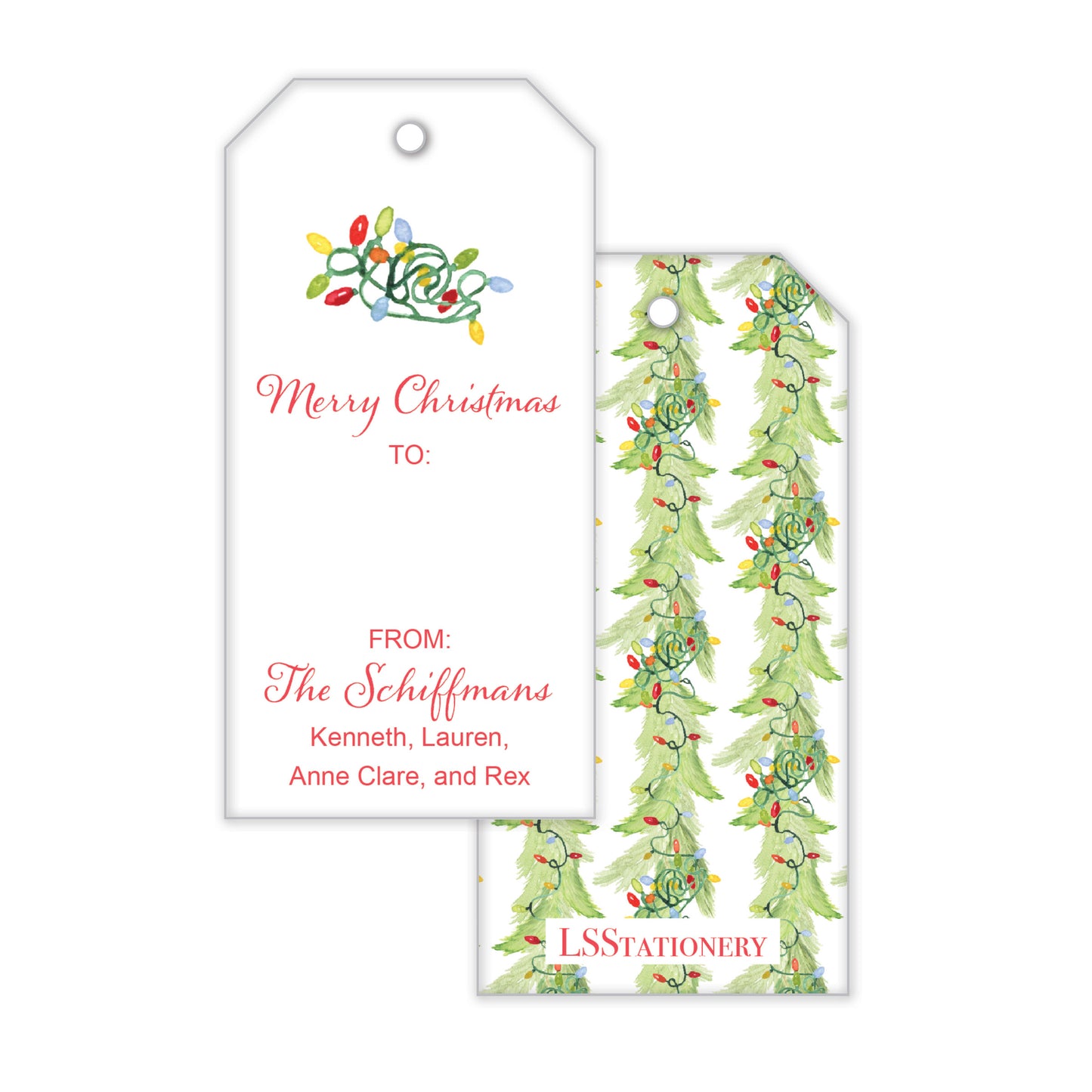 Garland with Lights Gift Tag