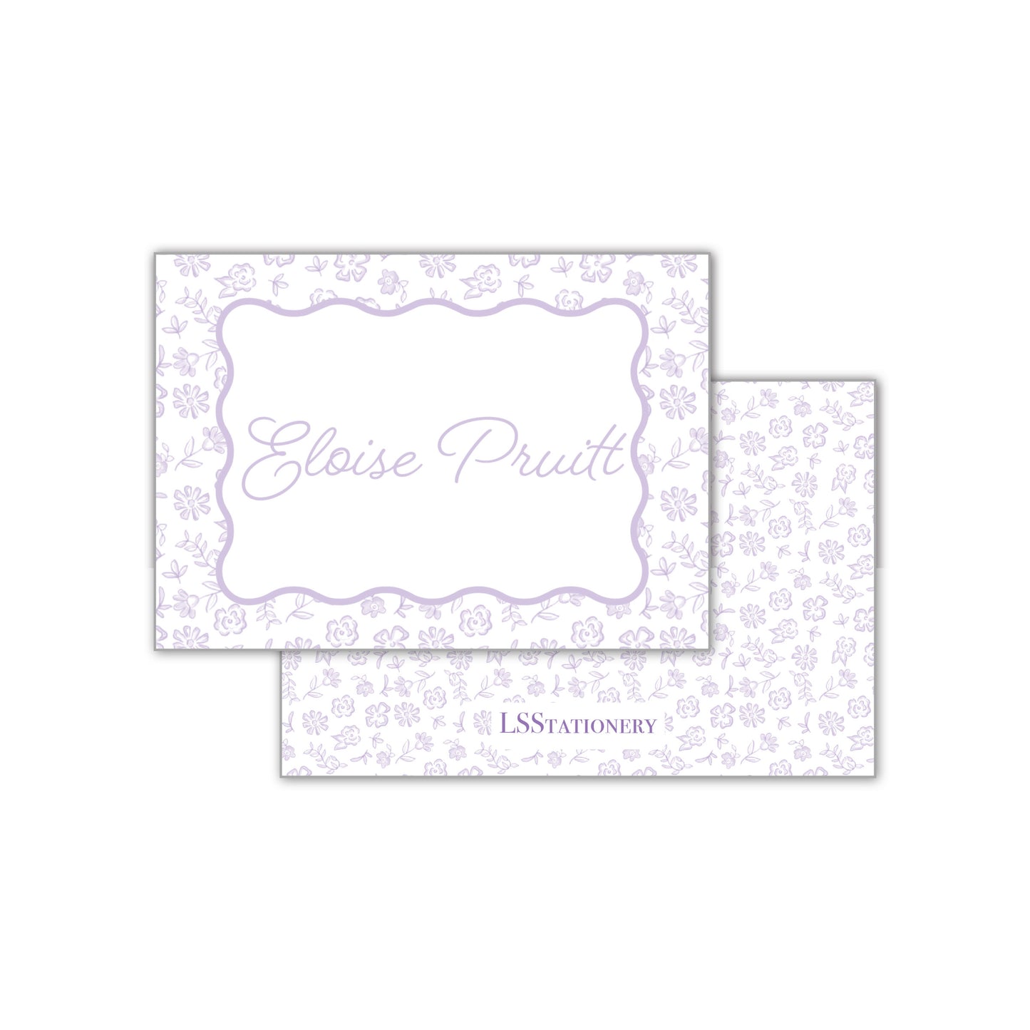 Lilac Ditsy Wavy Frame Calling Card