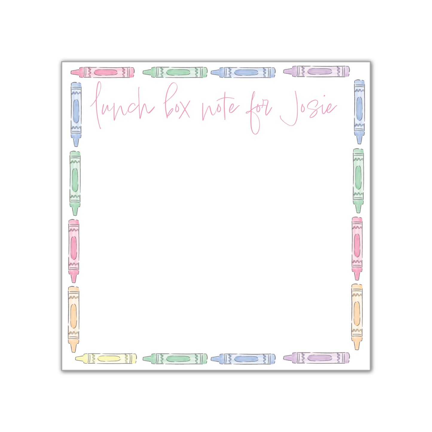 Pastel Crayon Lunch Box Notes Notepad
