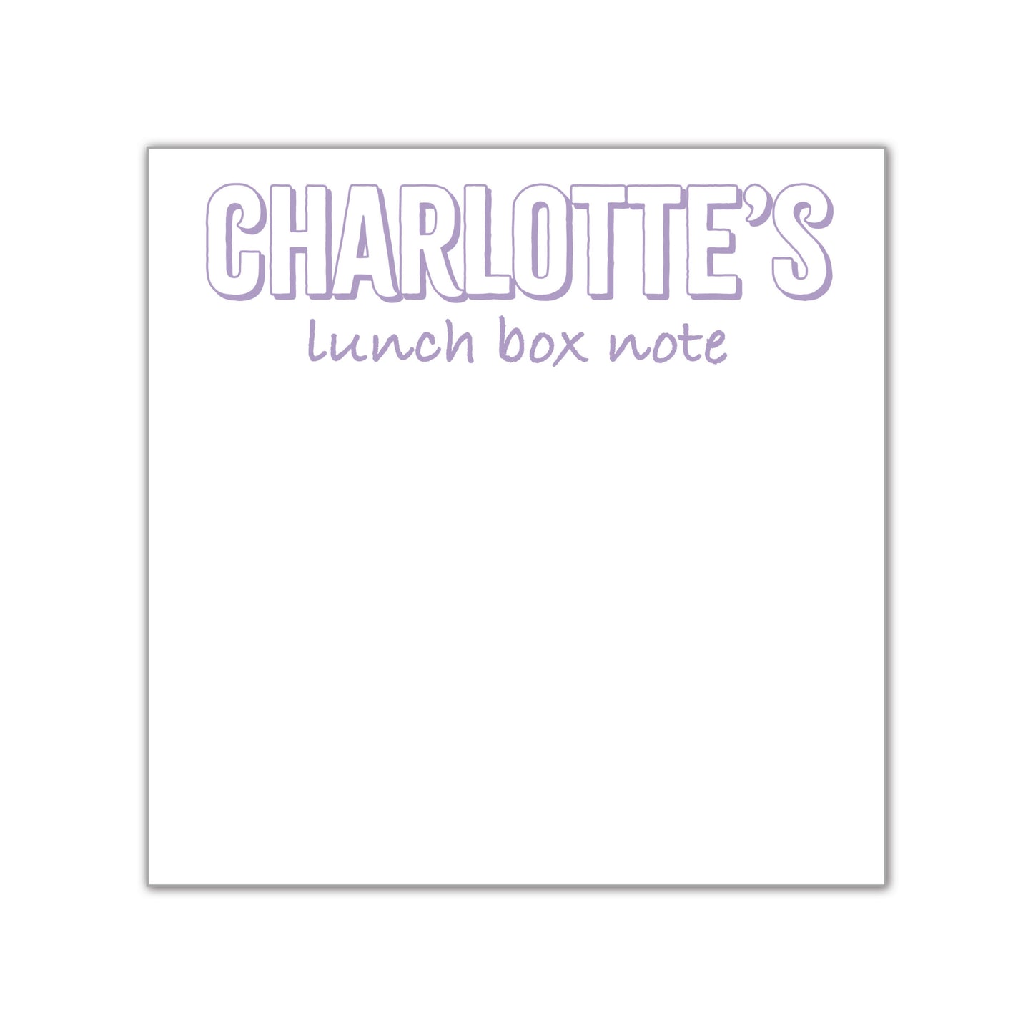 Purple Lunch Box Notes Notepad