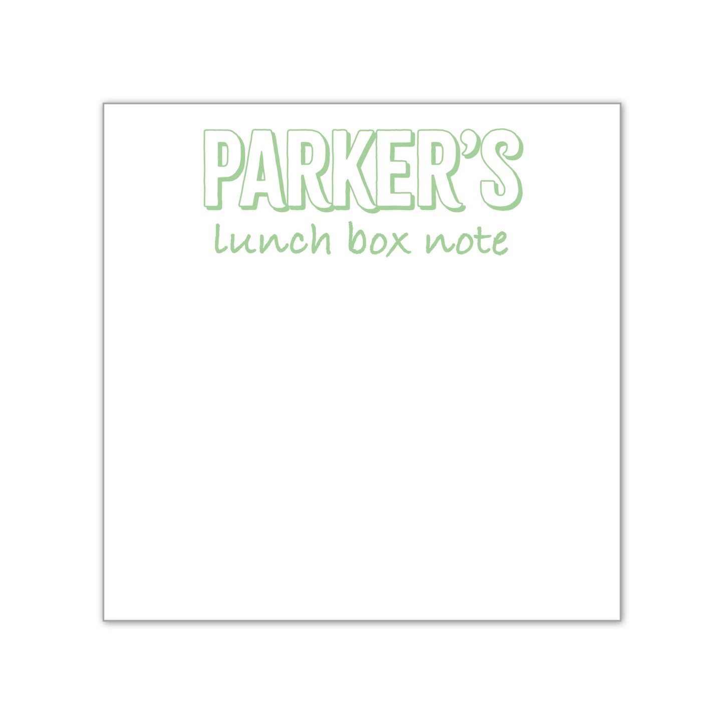 Green Lunch Box Notes Notepad