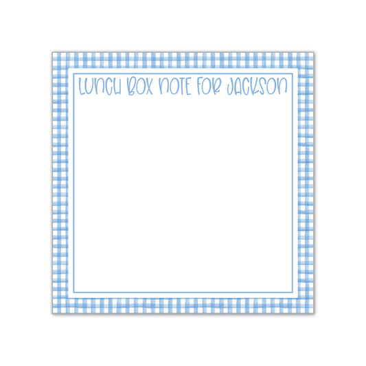 Blue Gingham Lunch Box Notes Notepad
