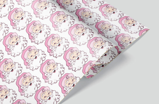 Pink Santa Wrapping Paper Pre-Order
