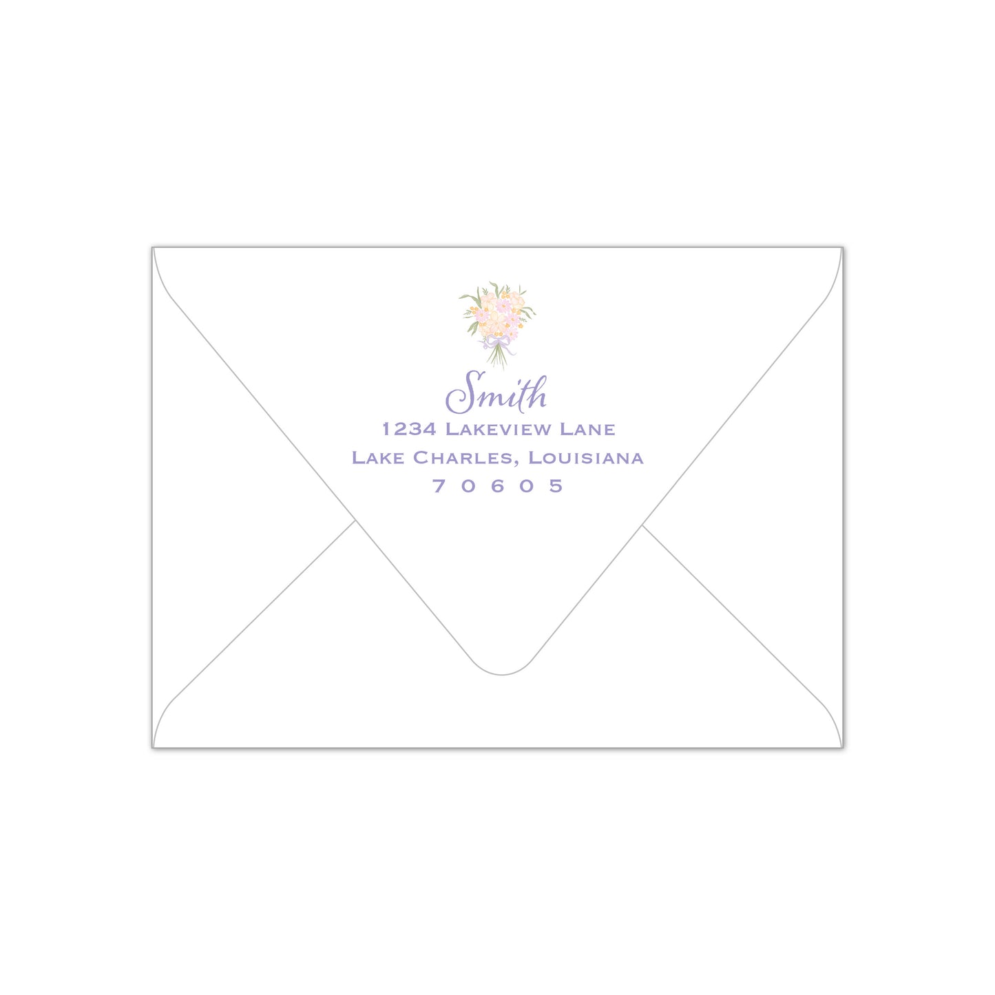 Lavender Bouquet Border Notecard
